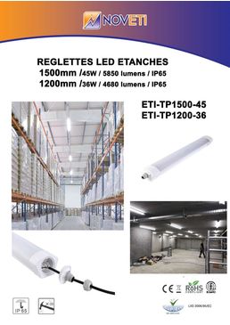 Réglette LED étanche pour éclairage industriel | ETI-TP1200-36