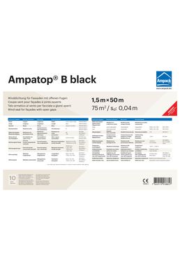 Membrane d'étanchéité pour façades à joints ouverts | Ampatop B Black
