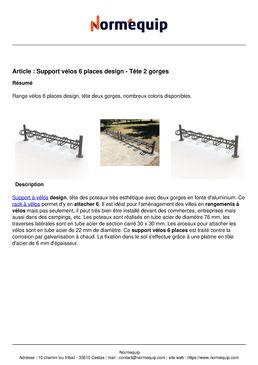Support vélos 6 places design - Tête 2 gorges