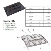 Socle noir en composite 15kg | 1-02-2-130