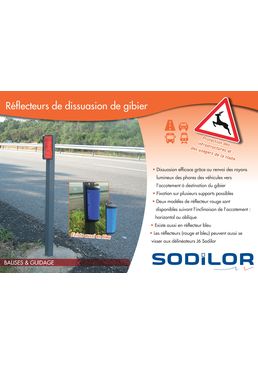 Réflecteurs de dissuasion de gibier pour voies routières  | REFLECTEURS DISSUASION DE GIBIER