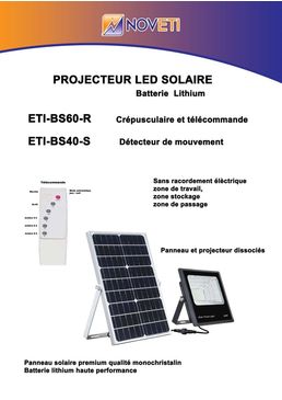 Projecteur LED solaire avec détecteur de mouvement | ETI-BS40-S NOVETI