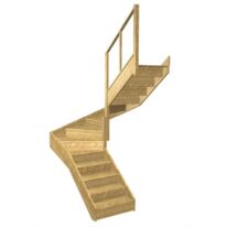 Escalier Faubourg double quart tournant intermédiaire rampe Emerence | LAPEYRE SERVICES