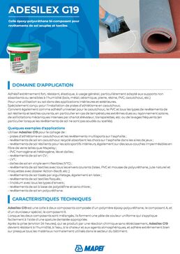 Colle époxyuréthane bicomposant pour revêtements techniques | ADESILEX G19