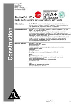 Mastic-colle polyuréthane multi-usage | Sikaflex 11 FC +