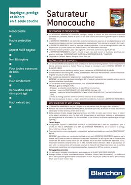 Saturateur teinté pour bois extérieurs horizontaux | Saturateur monocouche