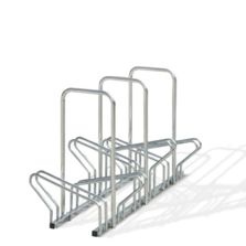 Râtelier 6 vélos au sol face-à-face avec arceaux antivol