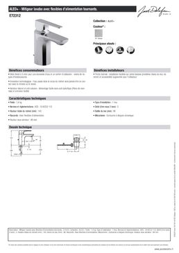 Mitigeur pour lavabo avec flexibles d’alimentation tournants Jacob Delafon | ALEO+