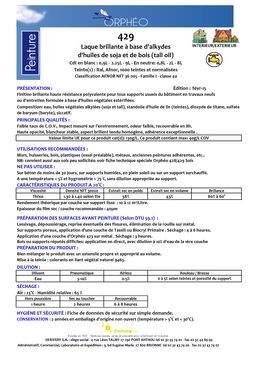 Laque brillante à base d'alkydes d'huiles de soja et de bois | ORPHEO 429