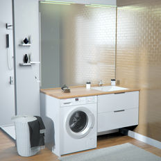 Meuble vasque de salle de bain avec emplacement lave-linge | Concept machine à laver