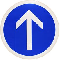 Panneau direction obligatoire à l’intersection tout droit B21b Ø450 mm | 1-02-2-029e8