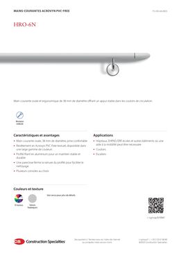 Main-courante tubulaire ergonomique | HRO-6 (Aqua form 38)