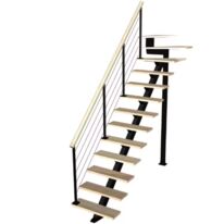 Escalier Elliot quart tournant haut rampe Cubik câbles | LAPEYRE SERVICES