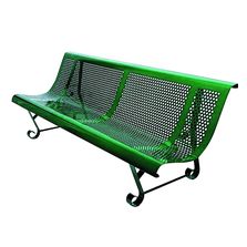 Banc cintré en métal perforé à bords pleins pliés | Longwy