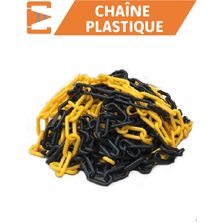 Chaîne de signalisation noire/jaune 25m maillons courts | CP625NJ/ CP825NJ