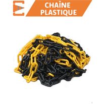 Chaîne de signalisation noire/jaune 25m maillons courts | CP625NJ/ CP825NJ