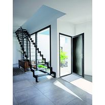 Porte d'entrée grand vitrage en verre feuilleté à motifs de vagues | Coriolis