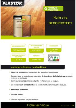 Huile cire mono-composante prête à l’emploi pour protection des bois en intérieur | DECOPRTECT