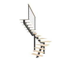Escalier Elliot double quart tournant intermédiaire rampe Cubik câbles | Rampe Cubik Câbles