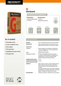 Enduit de dégrossissage en poudre | Prestonett Pro G