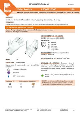 Gant de manutention, tout fleur de bovin naturelle | 00220 00