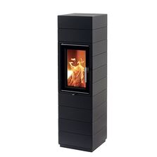 Poêle à bois rectangulaire en fonte - laqué noir ou émaillé blanc | Corna 