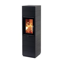 Poêle à bois rectangulaire en fonte - laqué noir ou émaillé blanc | Corna 