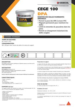 Colle pour dalles plombantes amovibles | CEGE 100 DPA