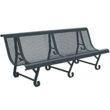 Banc public Mexico 3 pieds en tôle perforée - Trous carrés