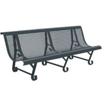 Banc public Mexico 3 pieds en tôle perforée - Trous carrés