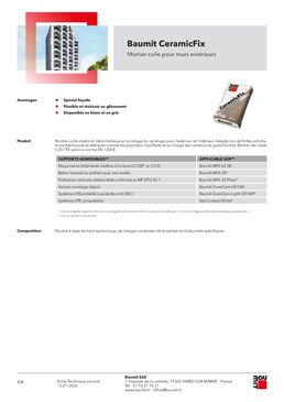 Mortier-colle pour murs extérieurs | CeramicFix 