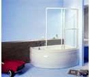 Pare baignoire verre clair 3 mm 2 volets courbes coulissants et relevables | PASO DOBLE SECURE