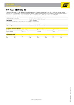 Fil de soudage | OK Tigrod NiCrMo-13