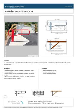 Barrière pivotante | Barrière courte à broche en acier