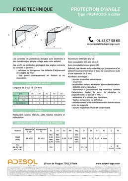 Protection d’angle de murs INOX à coller ou adhésive | ADESOL - TECNO-K