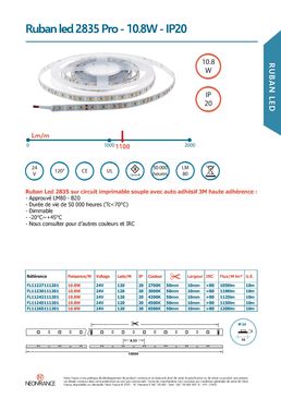 Ruban led 2835 Pro- 10.8W - IP20 | Néon France 
