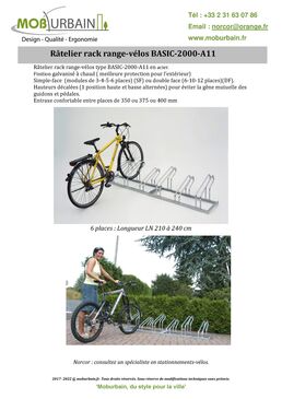 rack à vélos - râtelier BASIC2000