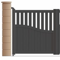 Portail aluminium battant ou coulissant avec partie supérieure à barreaudage | Portail alu design CARNOT Gris