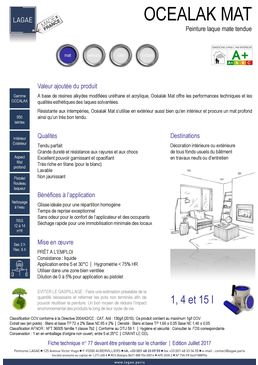 Peinture laque alkyde mat tendu | OCEALAK MAT