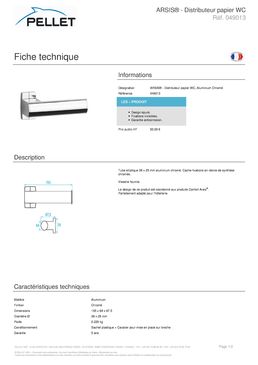 Distributeur papier en aluminium anodisé | Arsis Distributeur papier WC 049613
