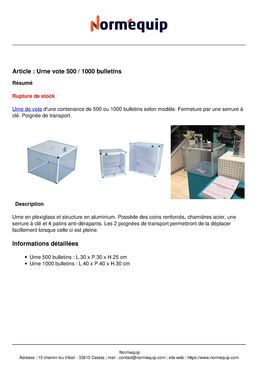 Urne vote 500 / 1000 bulletins