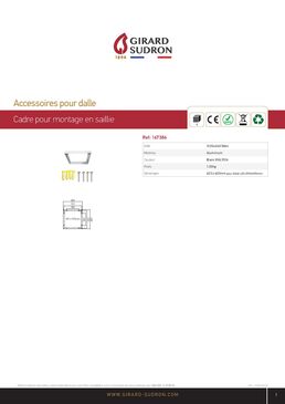 Cadre pour montage en saillie Dalle LED 600 x 600 avec accessoires inclus | 167386