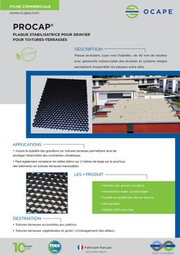 Plaque stabilisatrice pour graviers toiture-terrasse PROCAP® 