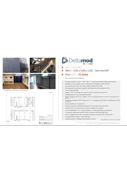 Bâtiment modulaire Occasion de 118 m² pour vestiaires et sanitaires | Deltamod