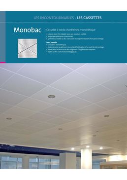 Bacs acier ou aluminium d'aspect lisse sur ossature cachée | Monobac / Monodécor