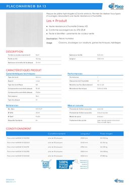 Plaques de plâtre résistantes à l'humidité | Placomarine