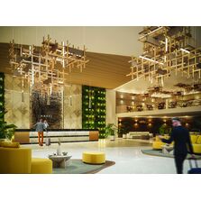 Ilot acoustique de plafond en bois massif et fibre d'algue | Canopea Nest