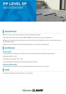 Plot pour dalle béton | PP Level SP1 pour support de revêtement extérieur