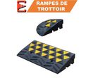 Rampe de trottoir caoutchouc noir et jaune charge maximale 40 tonne | RAMPT100 - RAMPT150