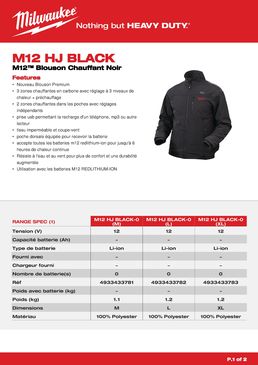 Veste chauffante | M12HJ BLACK